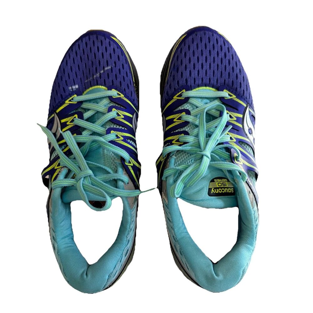 Saucony ISO Triumph Blue Teal Athletic Running Shoes Sneakers Womens Sz 9 - Picture 7 of 12